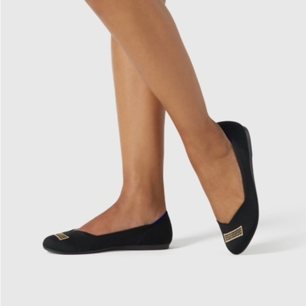 Rothy's Black Flats w Gold Detail (sz 7.5) - Picture 9 of 9